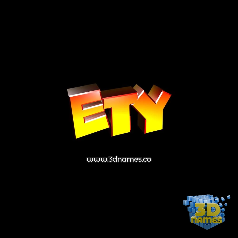 ety in Black Background style - 3D name wallpaper
