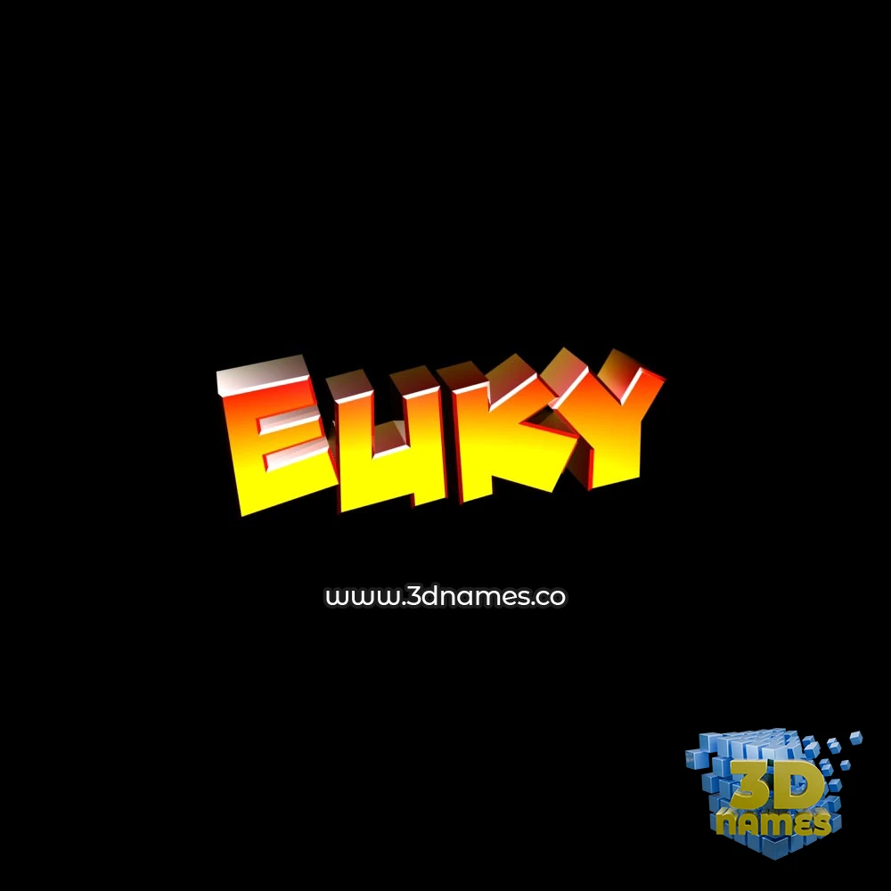 euky in Black Background style - 3D name wallpaper
