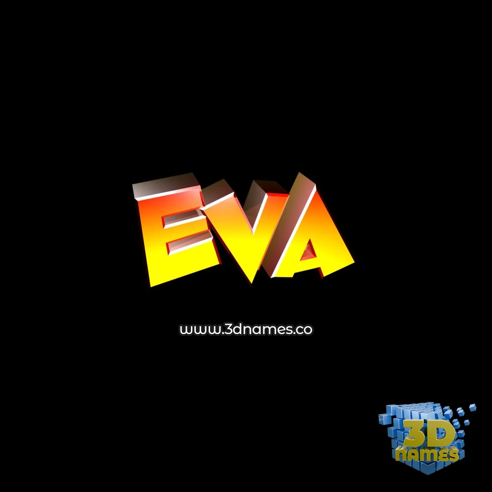 eva in Black Background style - 3D name wallpaper