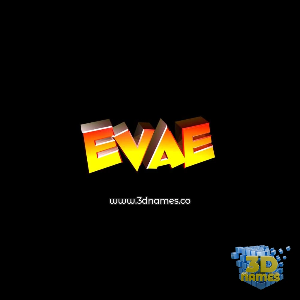 evae in Black Background style - 3D name wallpaper