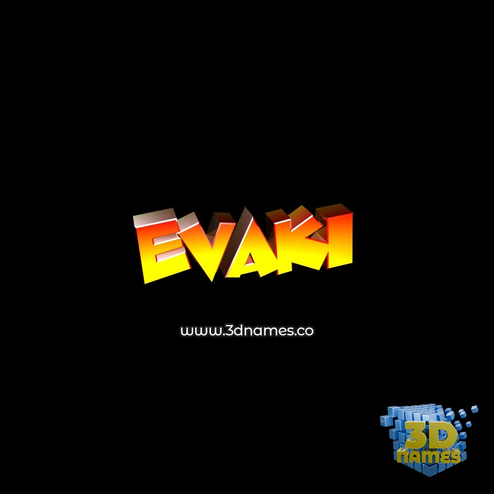 evaki in Black Background style - 3D name wallpaper