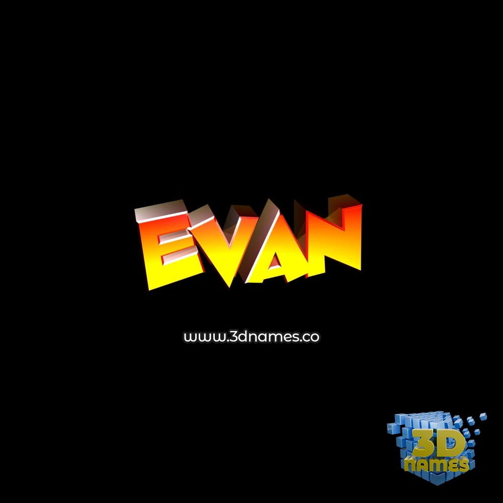 evan in Black Background style - 3D name wallpaper