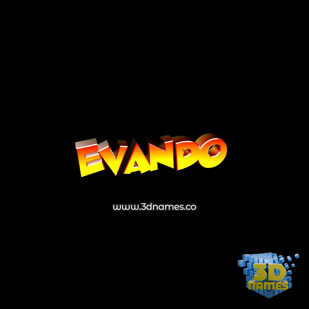 evando in Black Background style - 3D name wallpaper