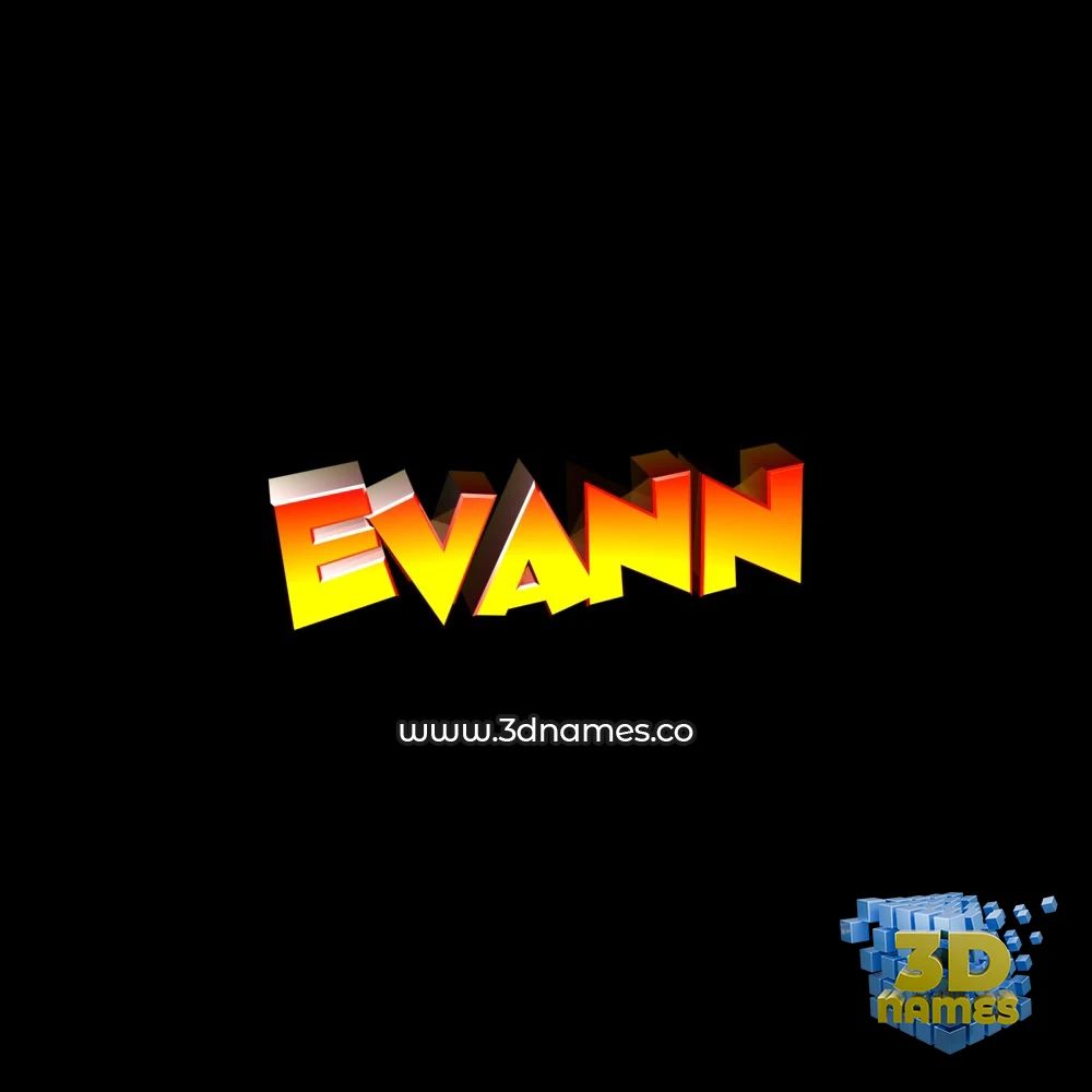 evann in Black Background style - 3D name wallpaper