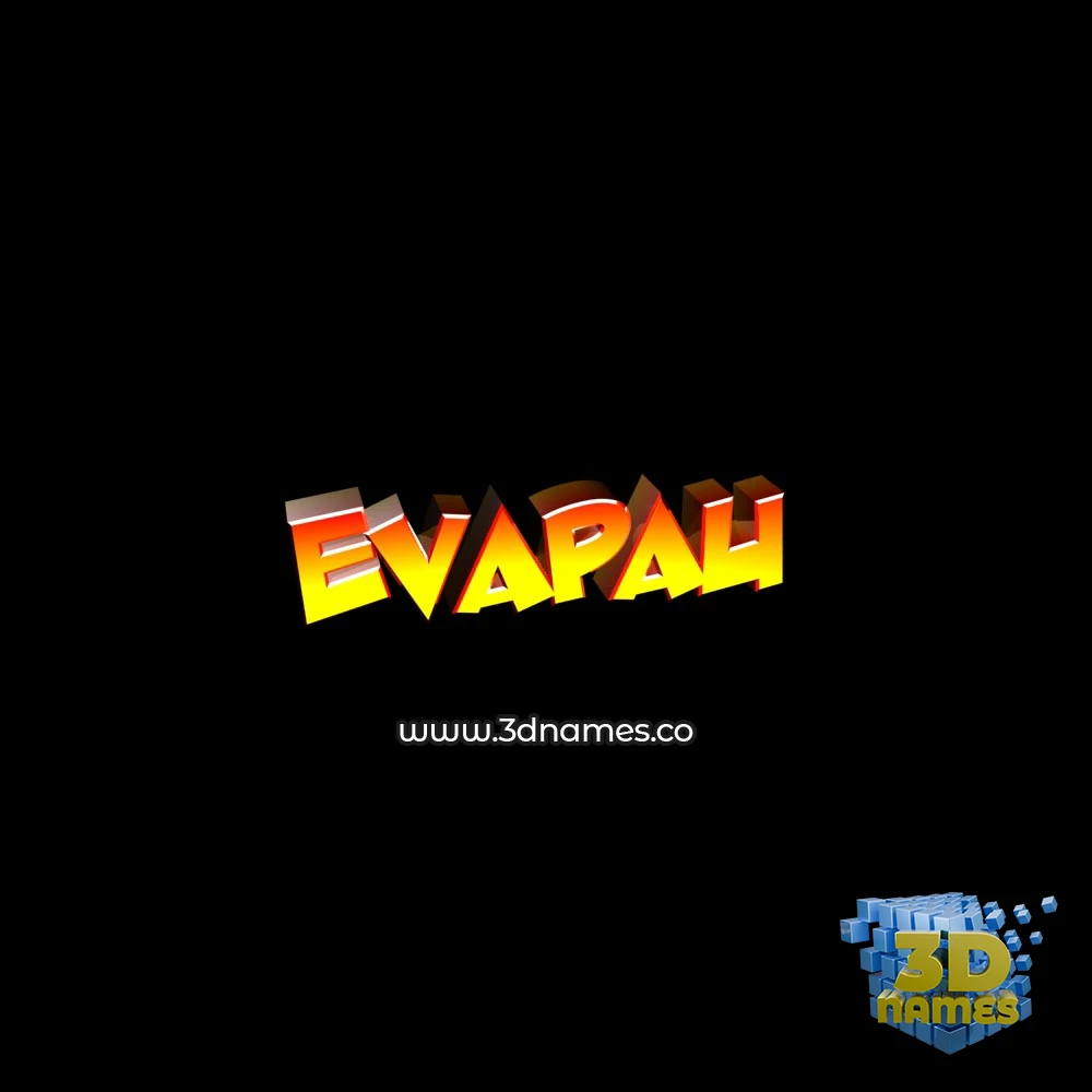 evapau in Black Background style - 3D name wallpaper