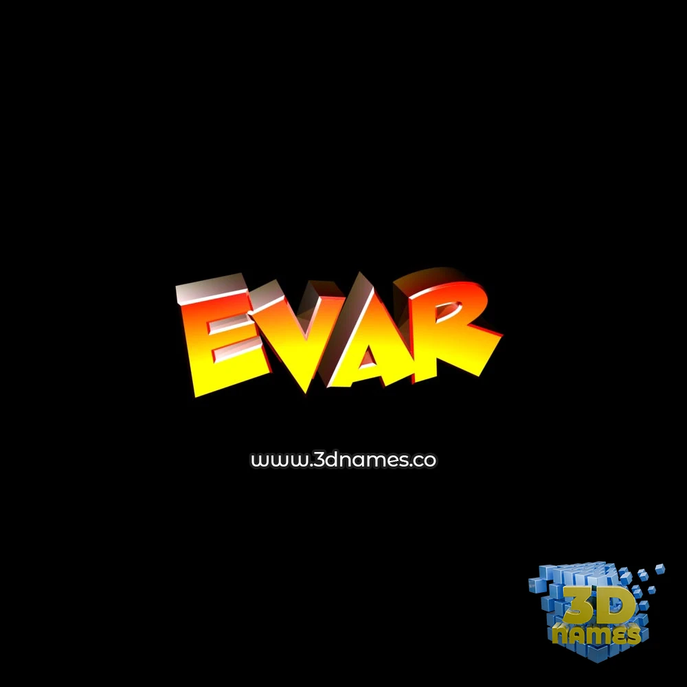 evar in Black Background style - 3D name wallpaper