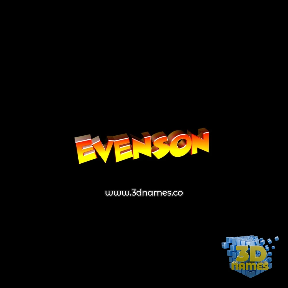 evenson in Black Background style - 3D name wallpaper