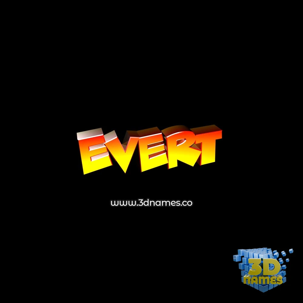 evert in Black Background style - 3D name wallpaper