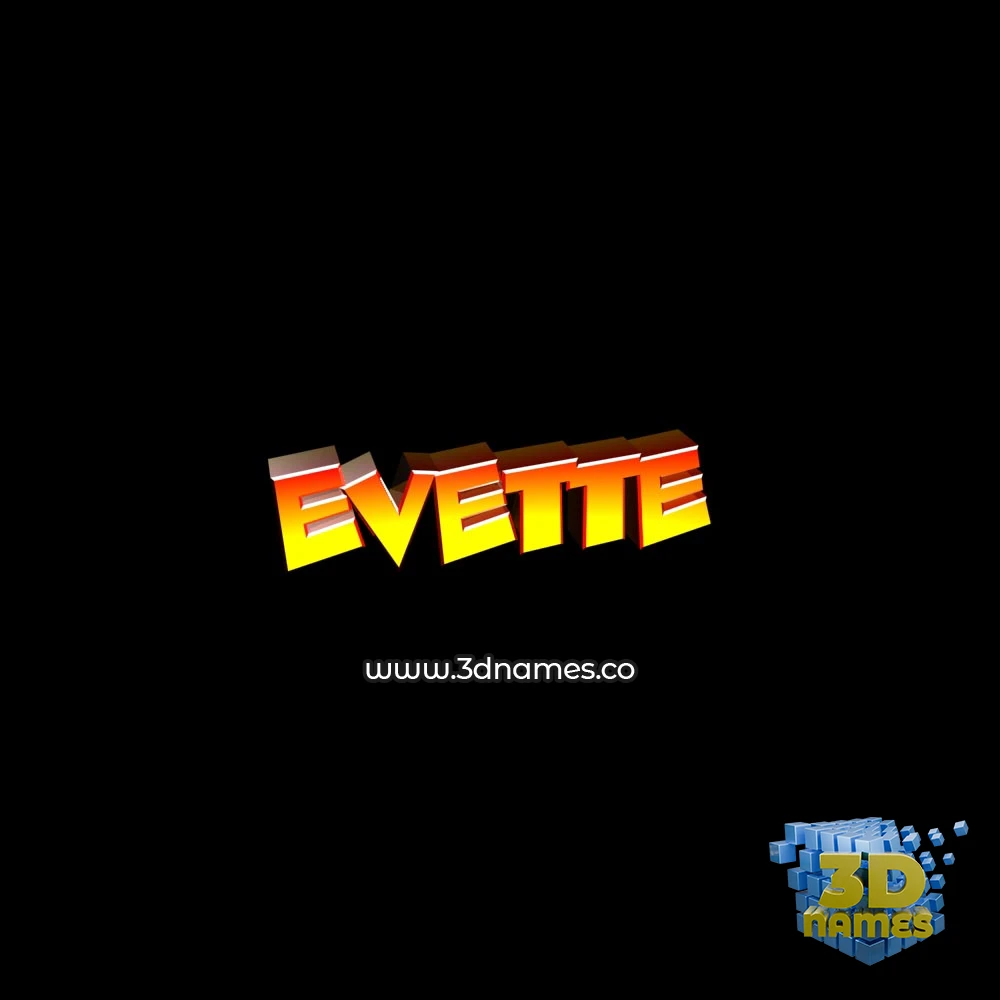 evette in Black Background style - 3D name wallpaper