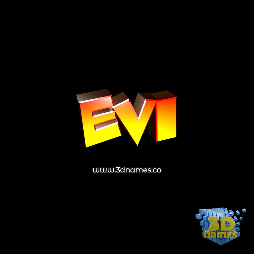 evi in Black Background style - 3D name wallpaper