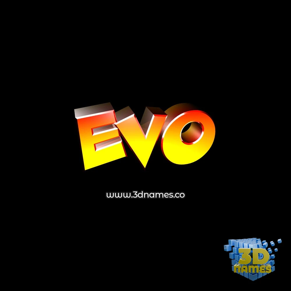 evo in Black Background style - 3D name wallpaper