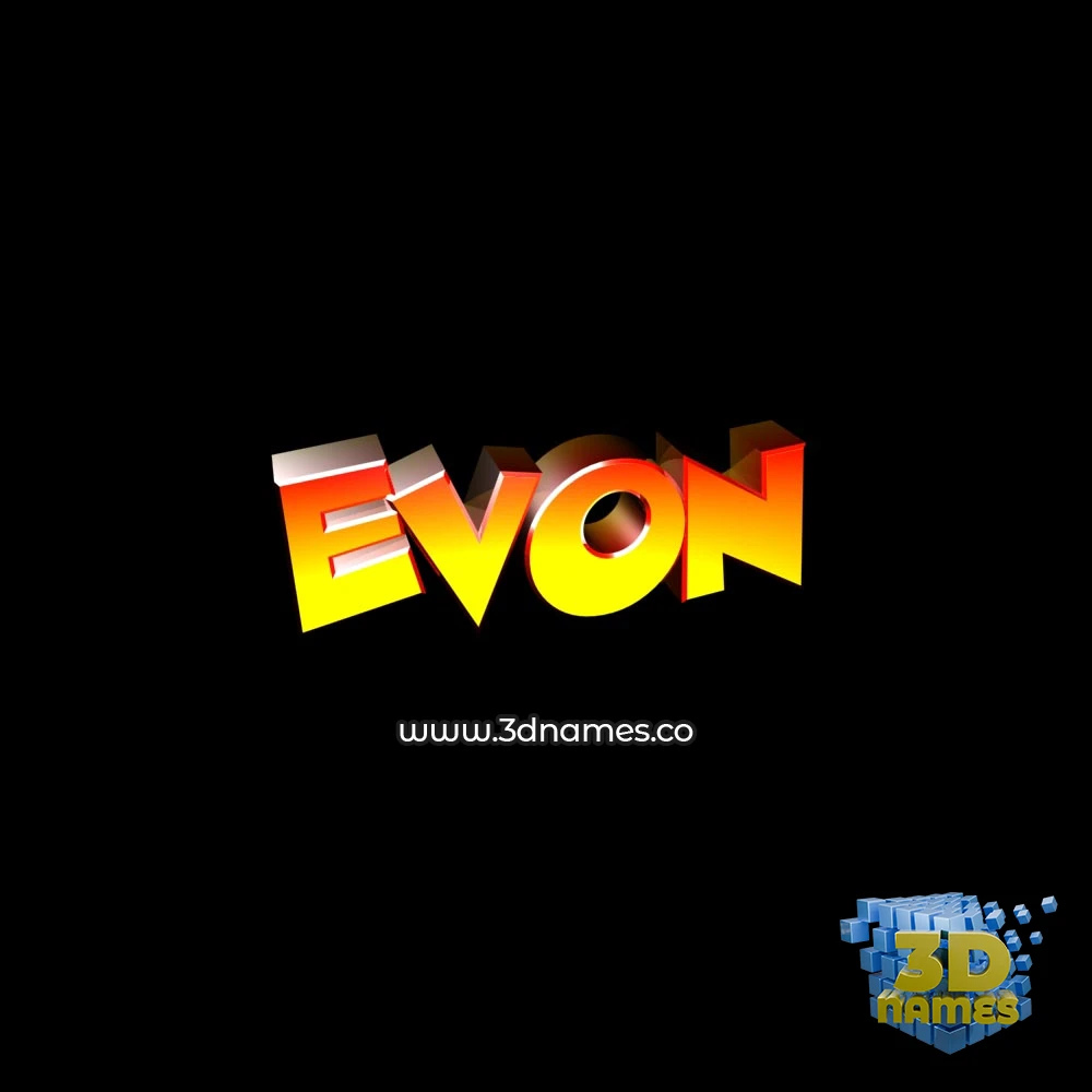 evon in Black Background style - 3D name wallpaper