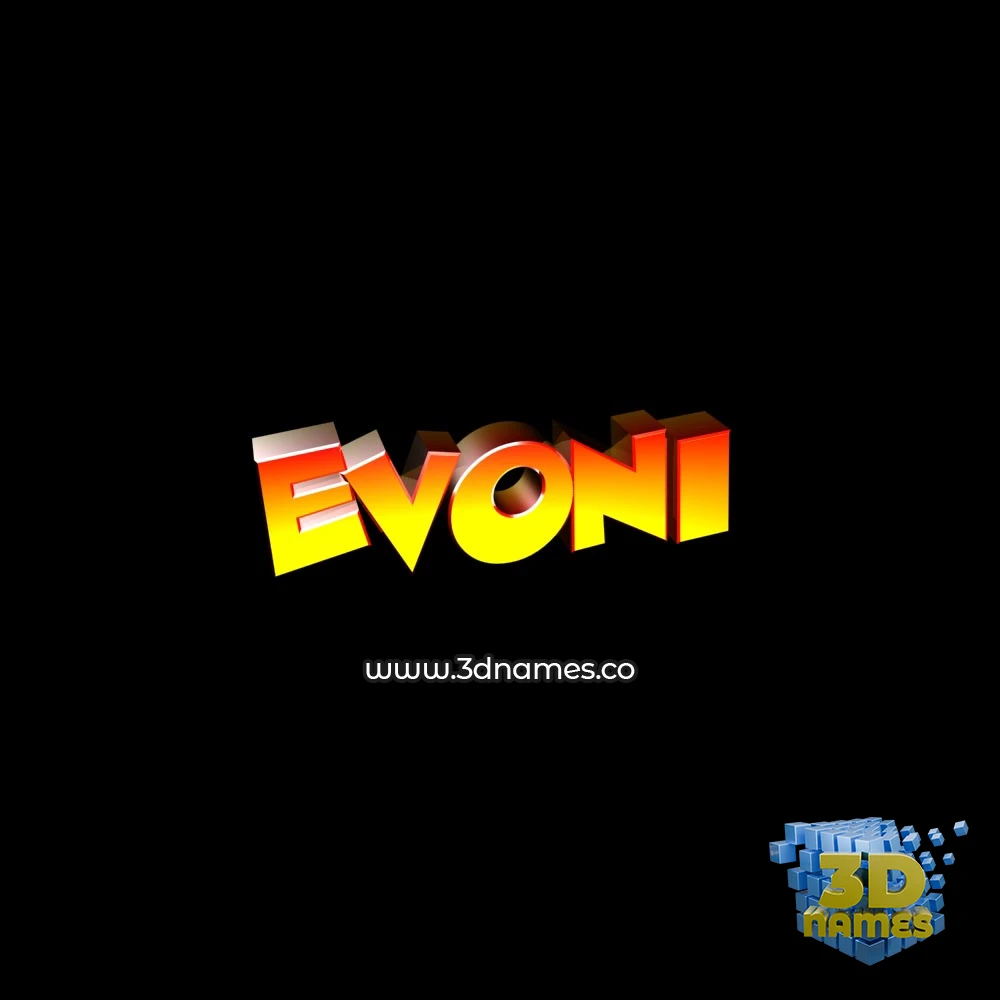 evoni in Black Background style - 3D name wallpaper