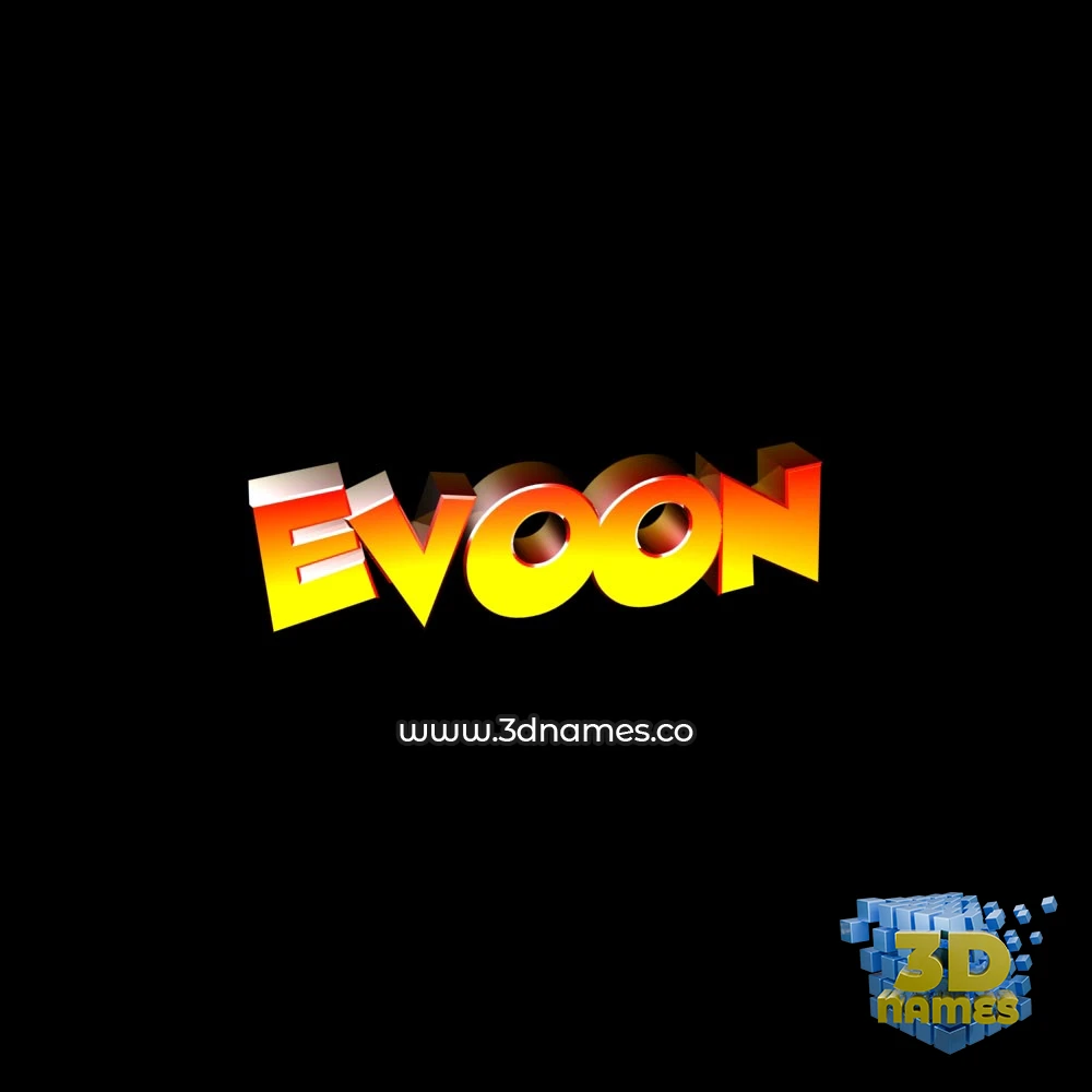 evoon in Black Background style - 3D name wallpaper