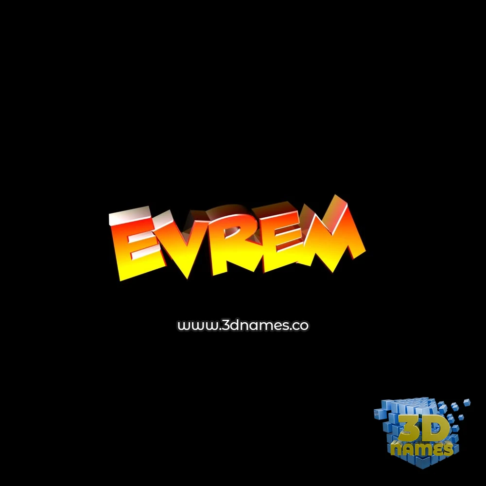 evrem in Black Background style - 3D name wallpaper