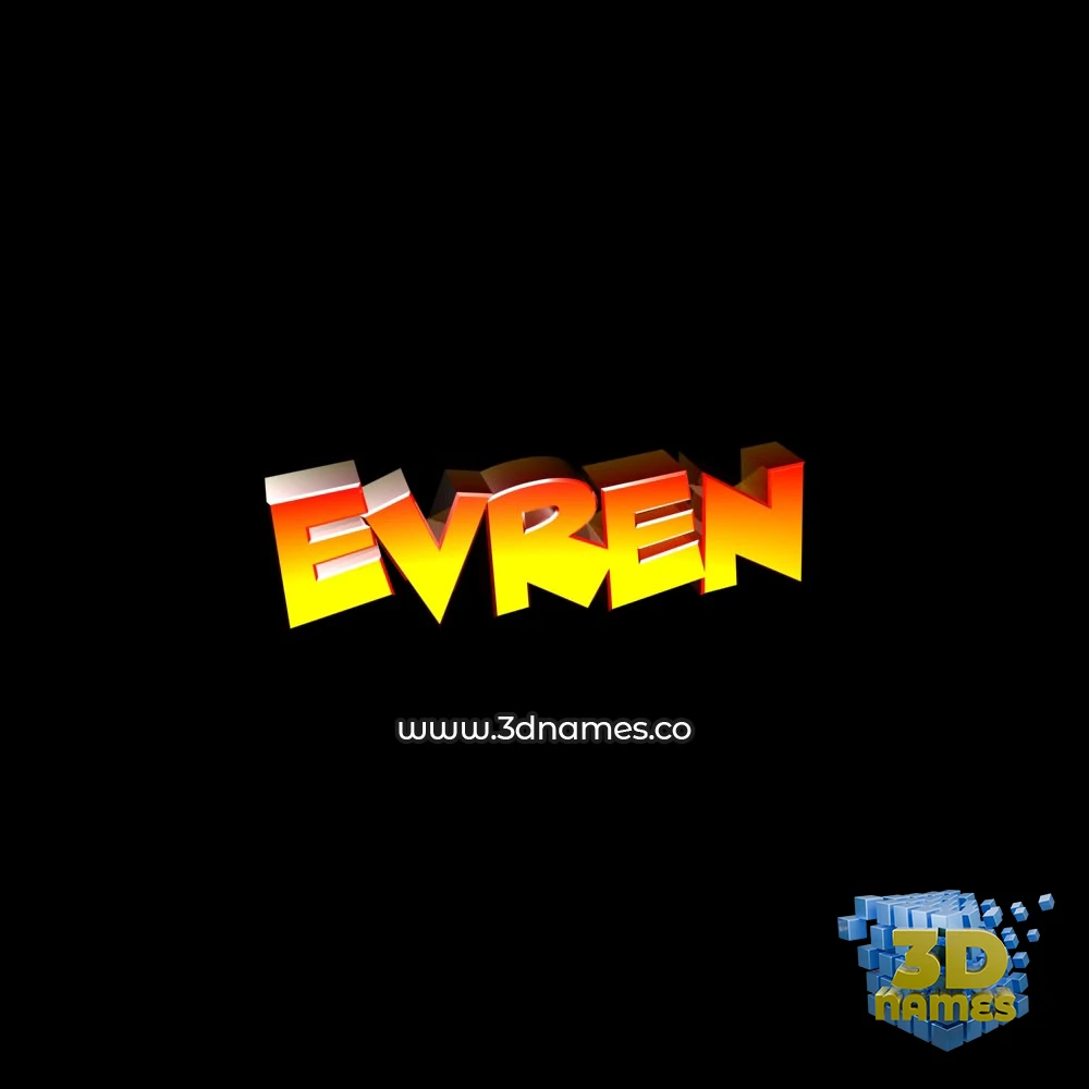 evren in Black Background style - 3D name wallpaper