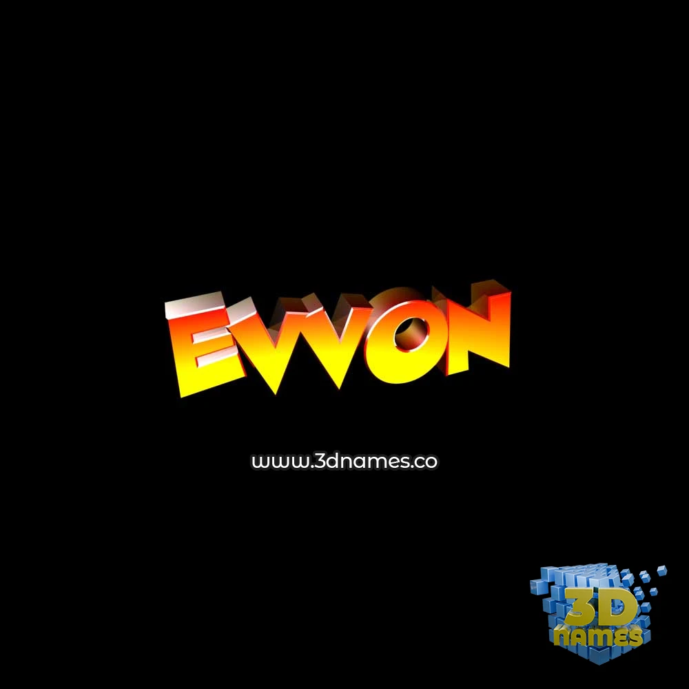 evvon in Black Background style - 3D name wallpaper