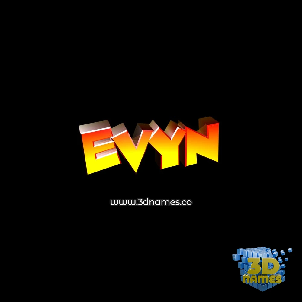 evyn in Black Background style - 3D name wallpaper