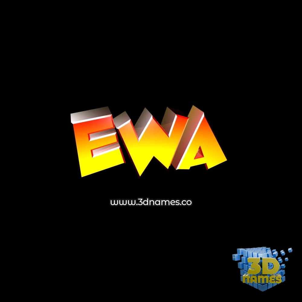 ewa in Black Background style - 3D name wallpaper