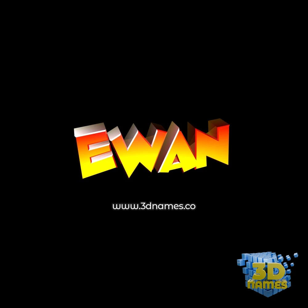 ewan in Black Background style - 3D name wallpaper