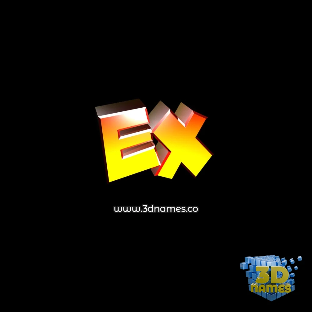 ex in Black Background style - 3D name wallpaper