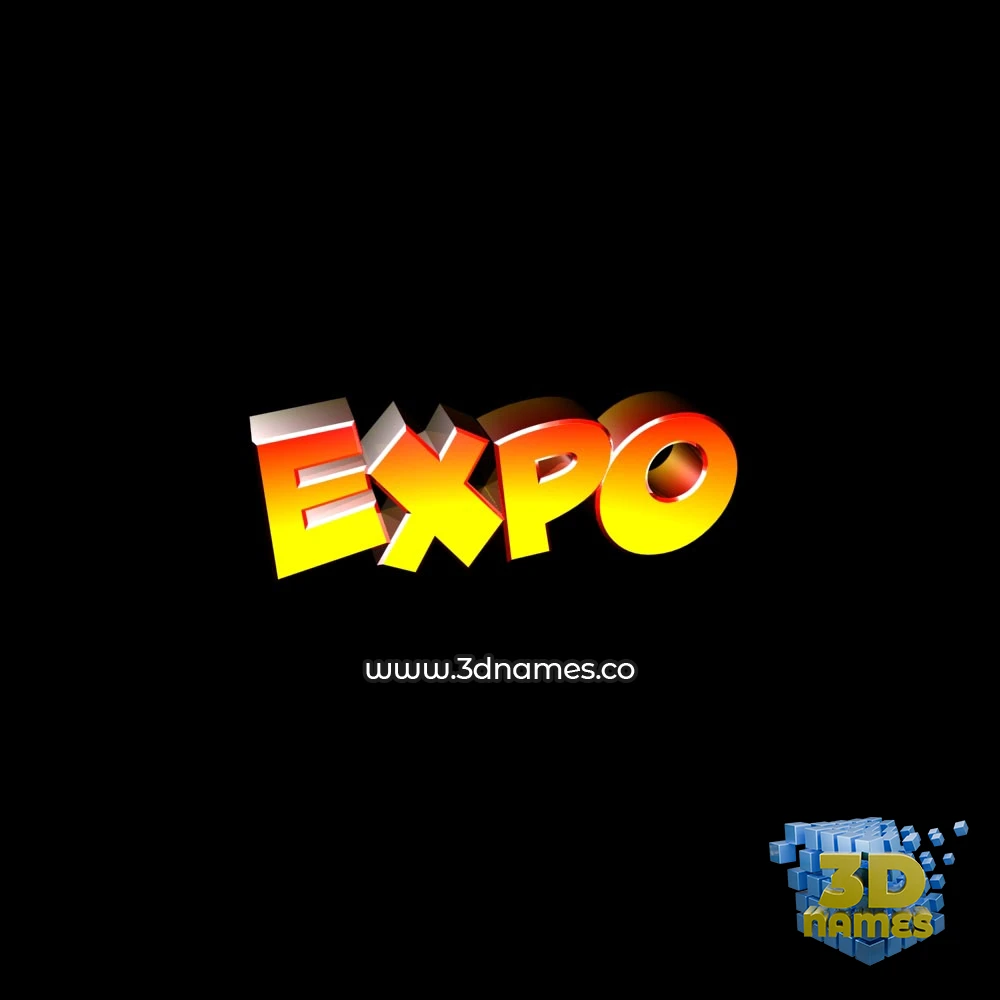 expo in Black Background style - 3D name wallpaper