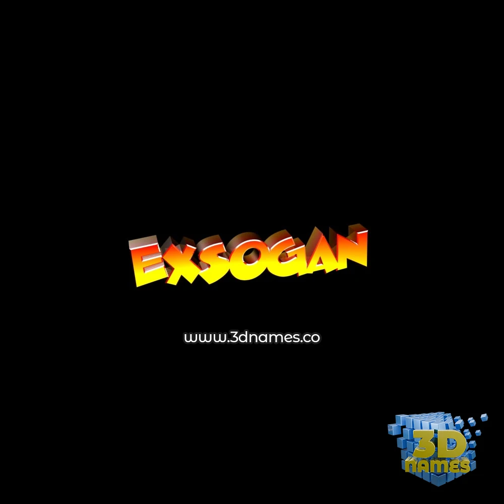 exsogan in Black Background style - 3D name wallpaper