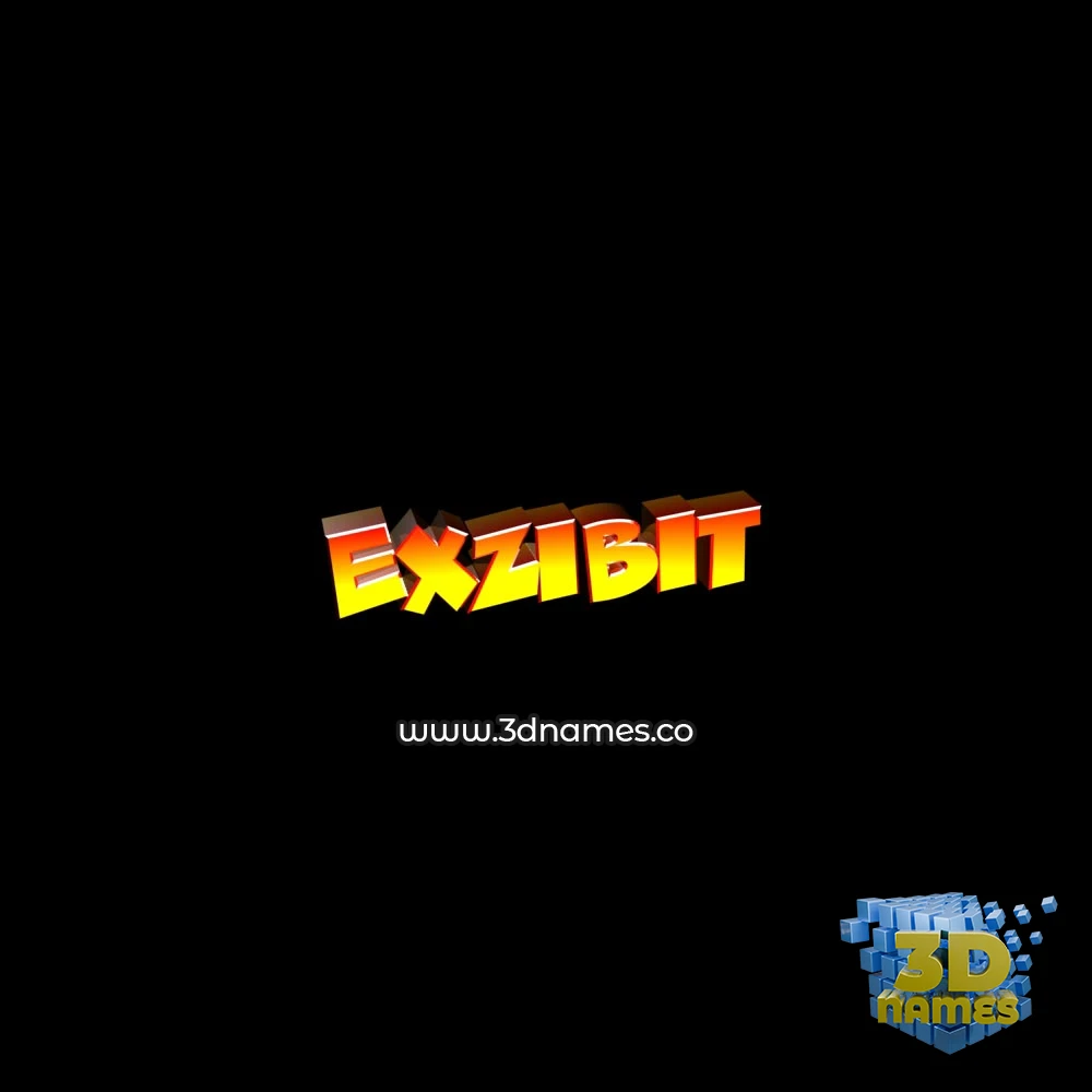 exzibit in Black Background style - 3D name wallpaper