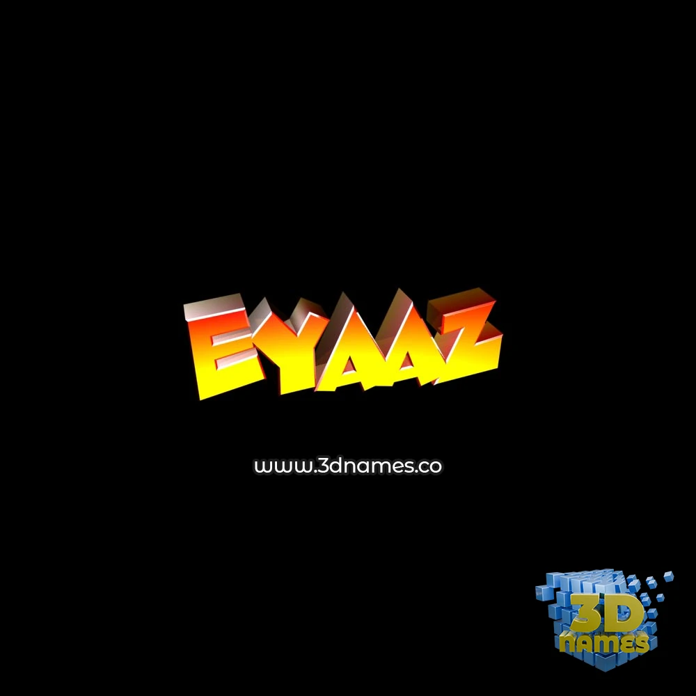 eyaaz in Black Background style - 3D name wallpaper
