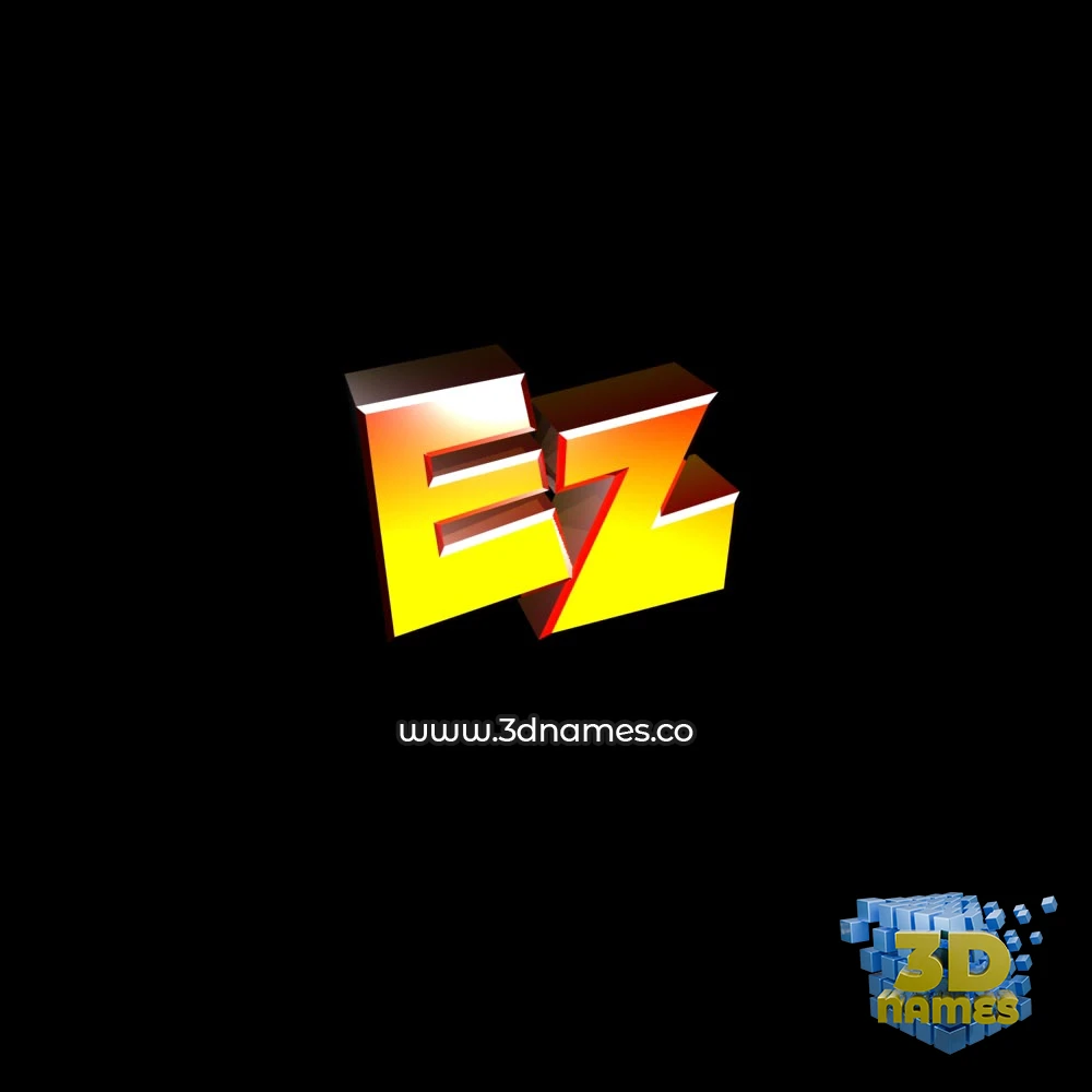 ez in Black Background style - 3D name wallpaper