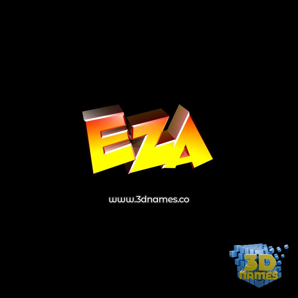 eza in Black Background style - 3D name wallpaper