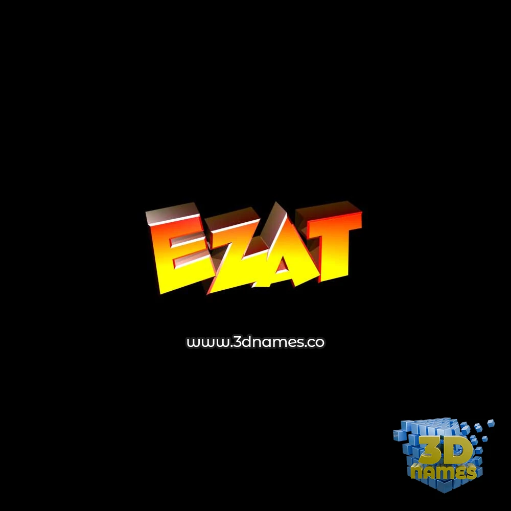ezat in Black Background style - 3D name wallpaper