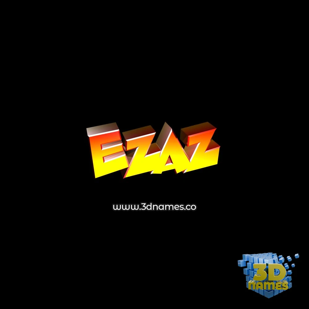 ezaz in Black Background style - 3D name wallpaper