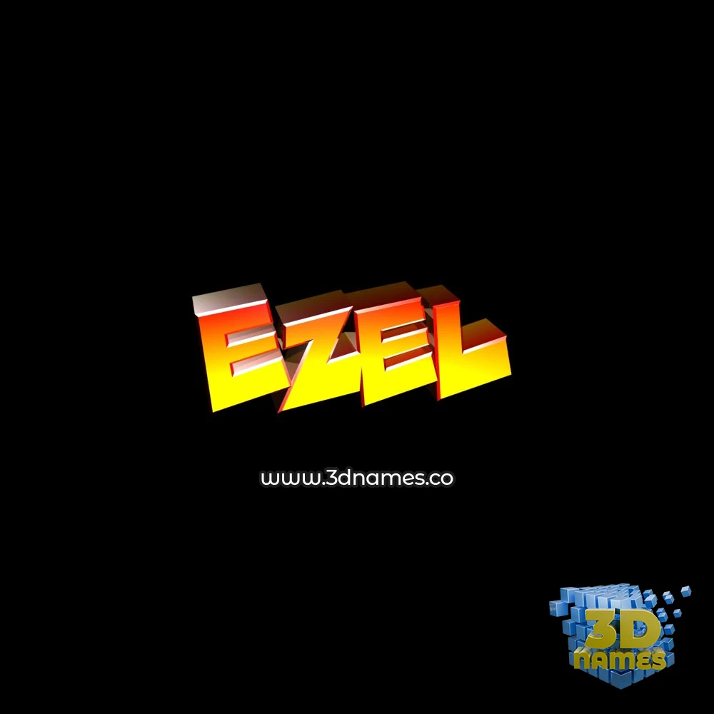 ezel in Black Background style - 3D name wallpaper