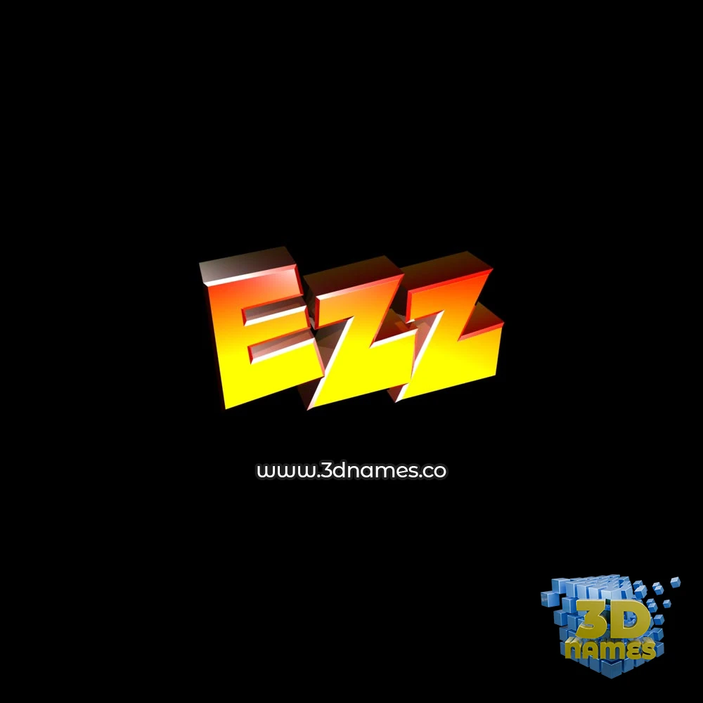 ezz in Black Background style - 3D name wallpaper