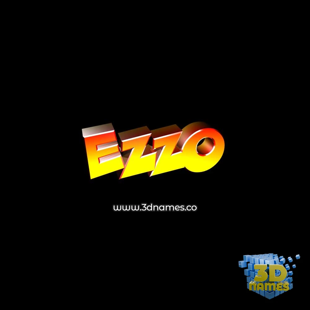 ezzo in Black Background style - 3D name wallpaper