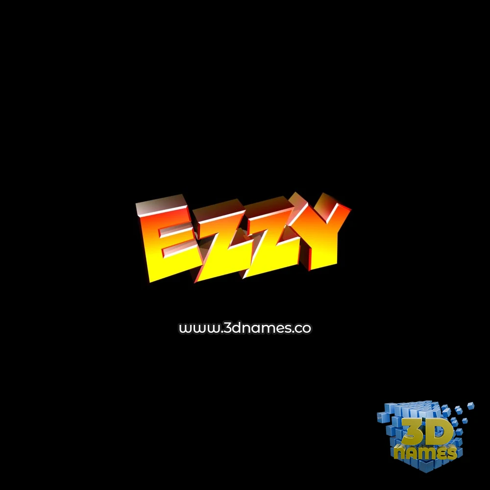 ezzy in Black Background style - 3D name wallpaper