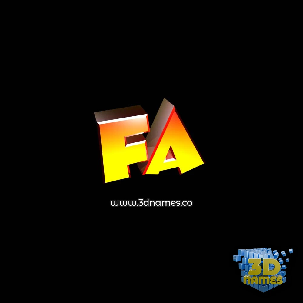 fa in Black Background style - 3D name wallpaper