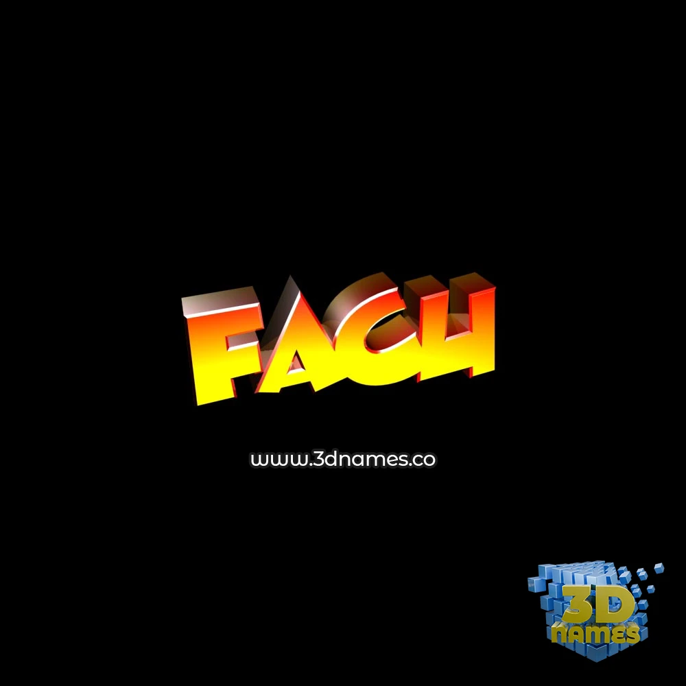 facu in Black Background style - 3D name wallpaper