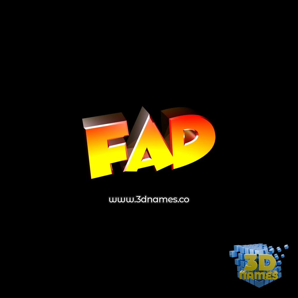 fad in Black Background style - 3D name wallpaper