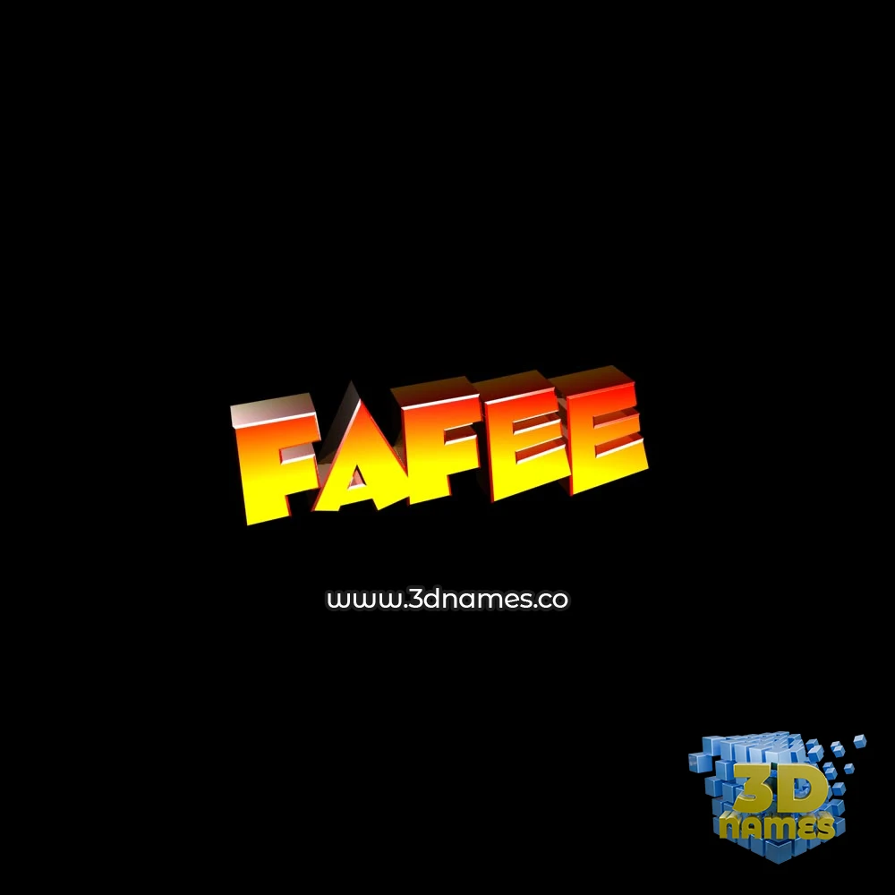 fafee in Black Background style - 3D name wallpaper