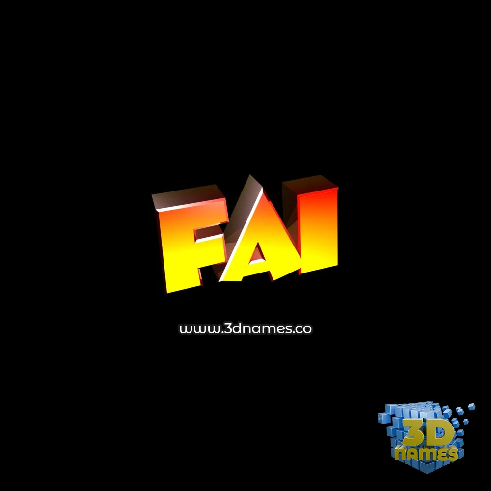 fai in Black Background style - 3D name wallpaper