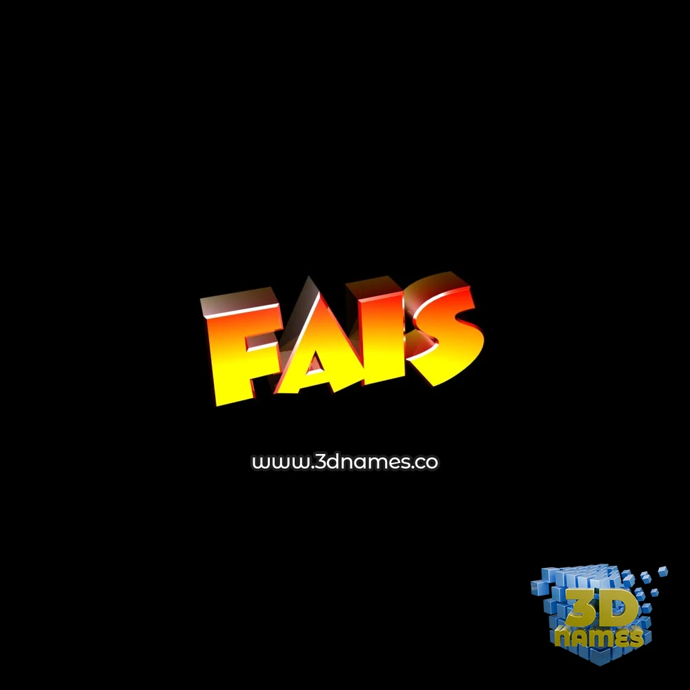 fais in Black Background style - 3D name wallpaper