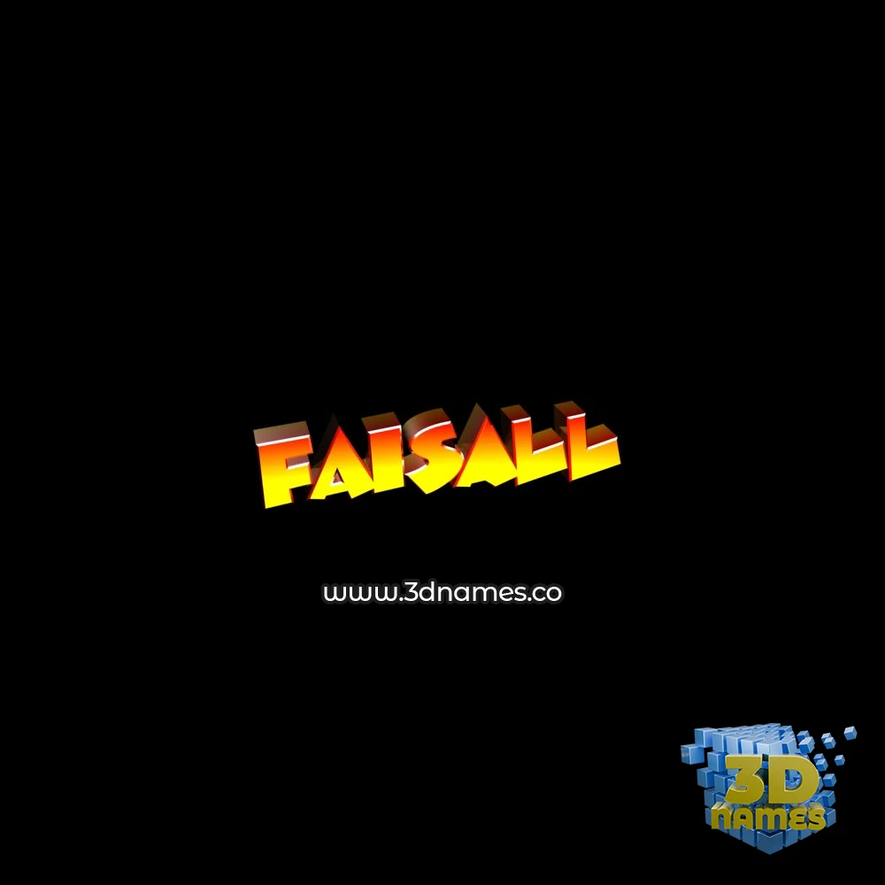 faisall in Black Background style - 3D name wallpaper