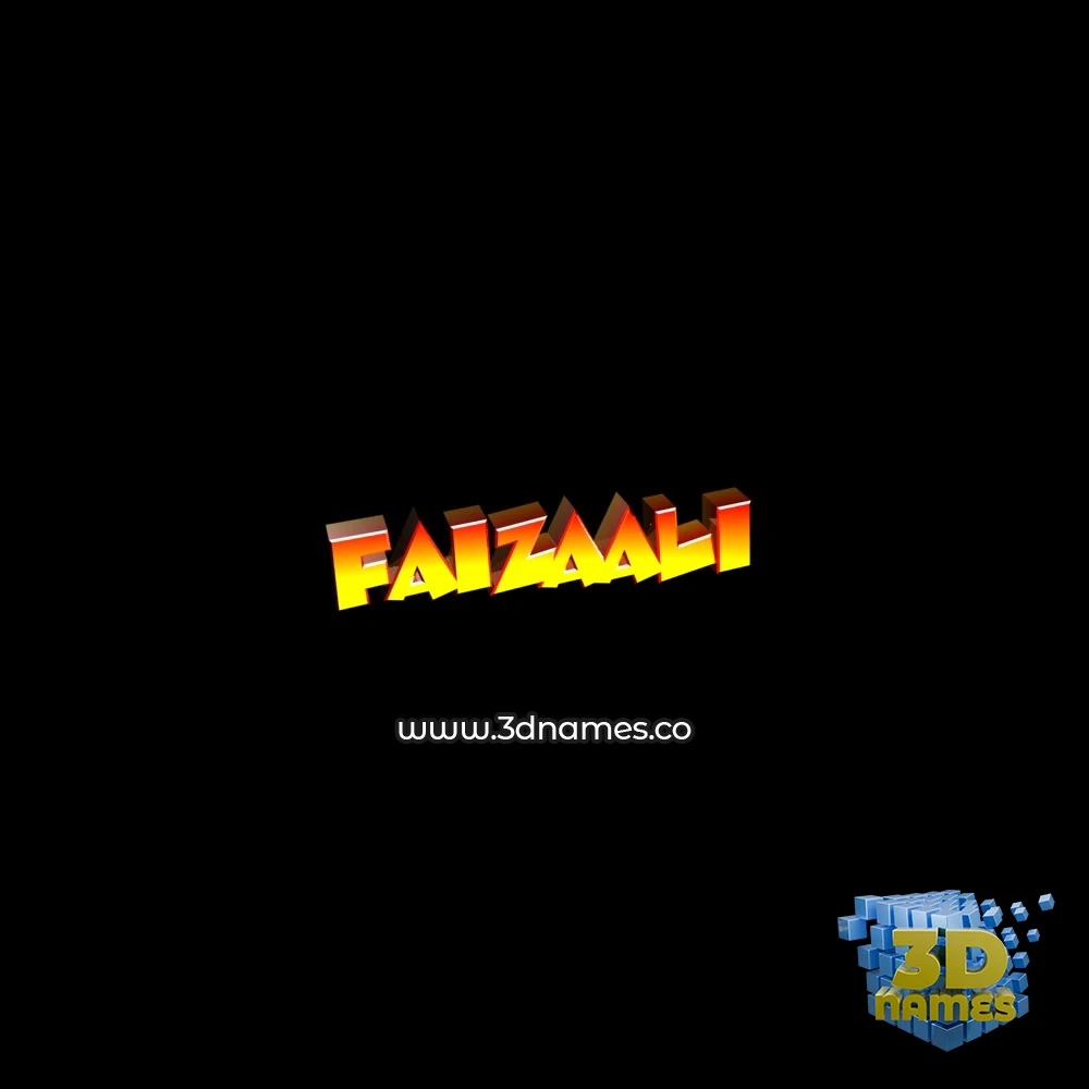 faizaali in Black Background style - 3D name wallpaper