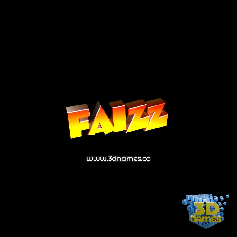 faizz in Black Background style - 3D name wallpaper