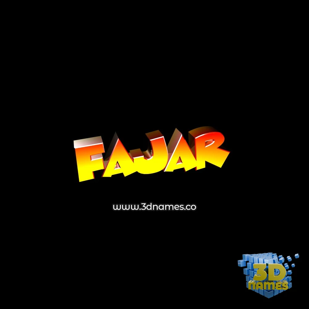 fajar in Black Background style - 3D name wallpaper