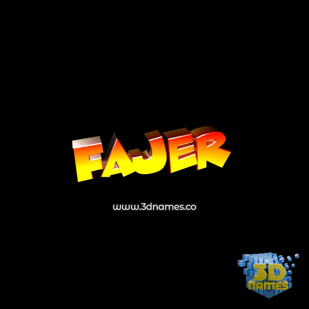 fajer in Black Background style - 3D name wallpaper