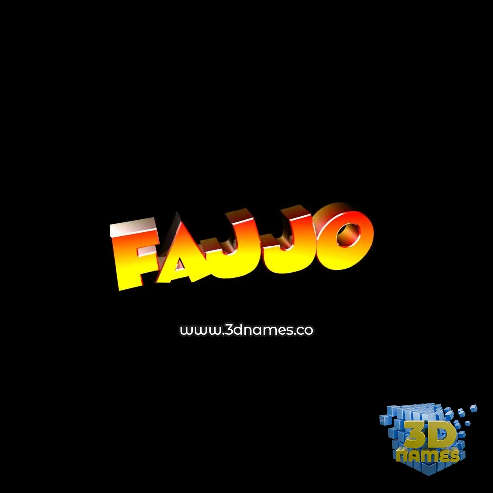 fajjo in Black Background style - 3D name wallpaper