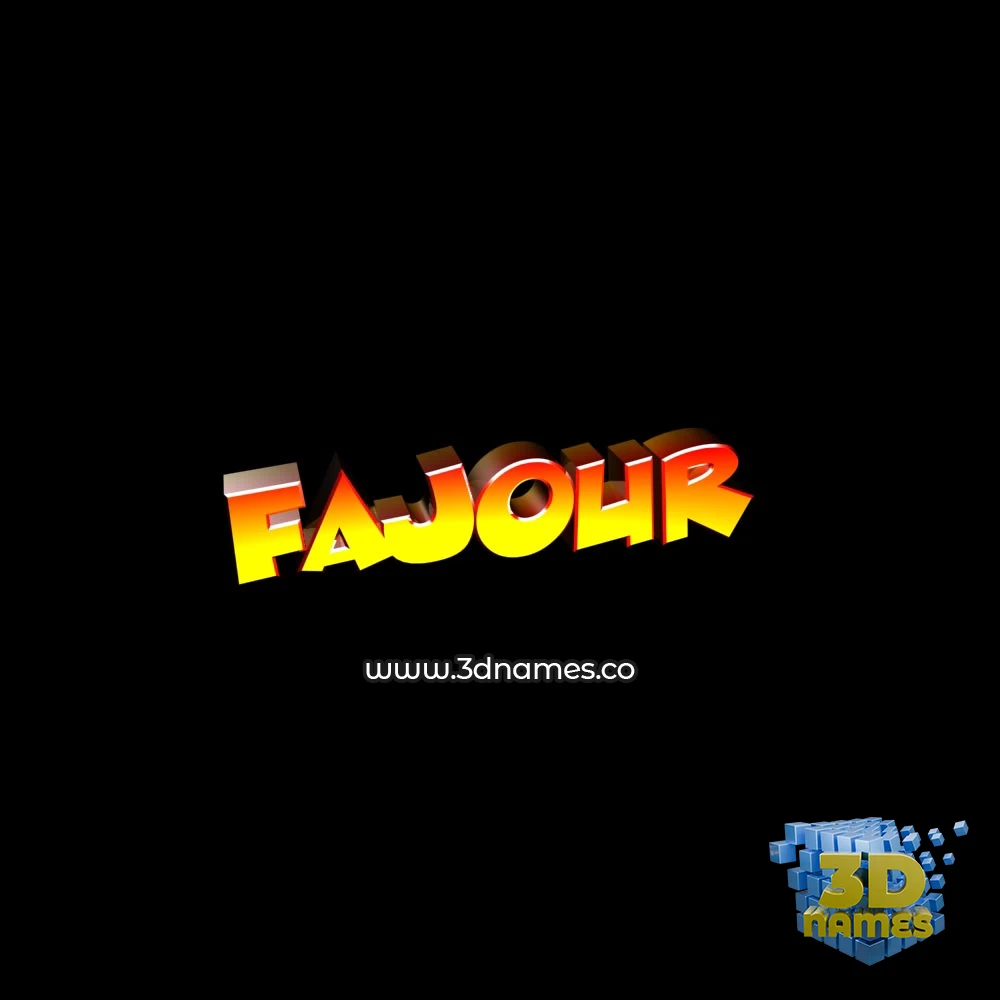 fajour in Black Background style - 3D name wallpaper